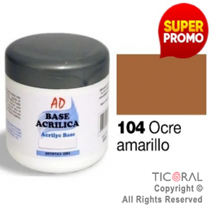 BASE ACRILICA AD 104 OCRE AMARILLO 200ML X 3 UNIDADES